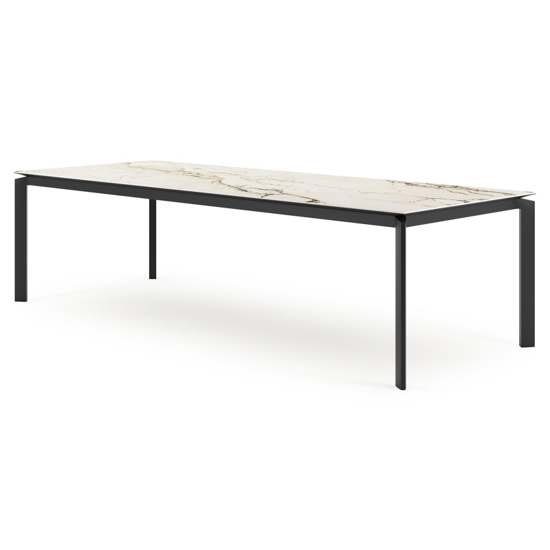 Cirello tuintafel rechthoekig in zwart aluminium en volkeramiek colorado dunes - L 280 x B 110 x H 75 cm