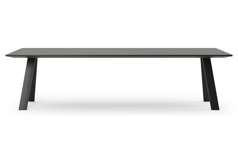 Cesano tuintafel in zwart aluminium en volkeramiek calatorao - L 280 x B 110 x H 75 cm