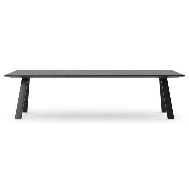 Table de jardin Cesano en aluminium noir et céramique pleine calatorao - Lg 280 x Larg. 110 x H 75 cm