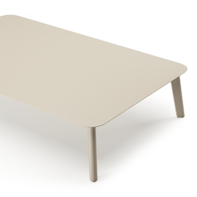 Mosa loungetafel in beige aluminium en aluminium beige - L 140 x B 85 x H 30 cm