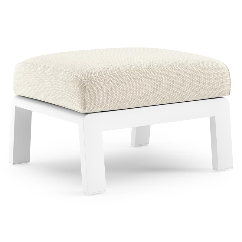 Cosenzo poef in wit aluminium met althea off white all weather cosytica kussen