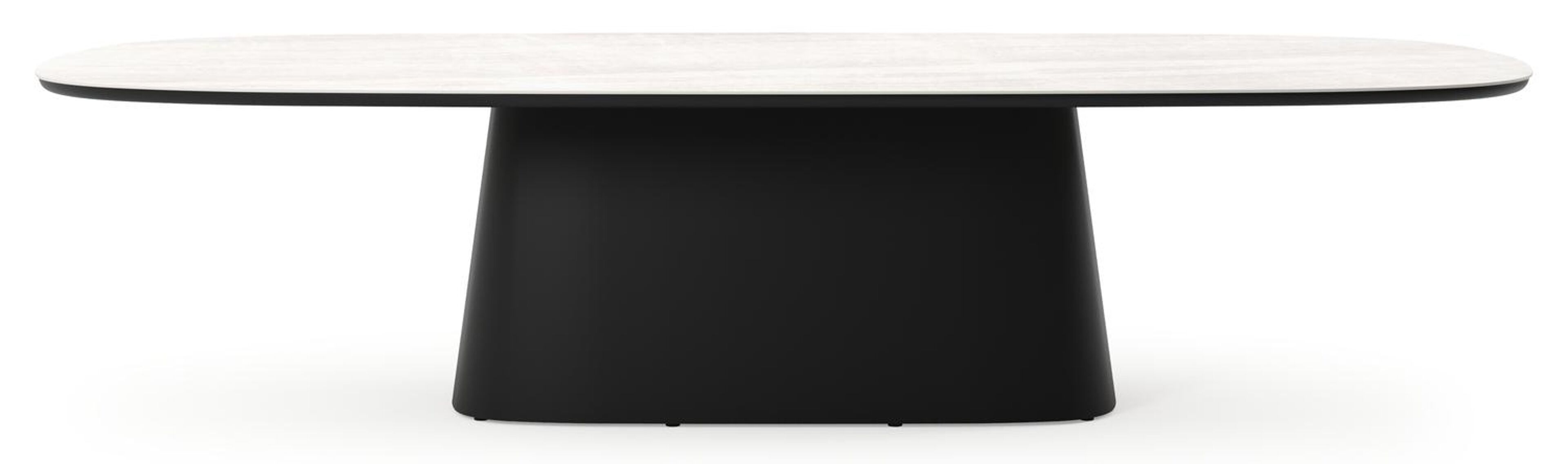 Table de jardin Amico bombo xl en aluminium noir et céramique pleine Taj Mahal - Lg. 320 x Lrg. 148 x Haut. 73.5 cm