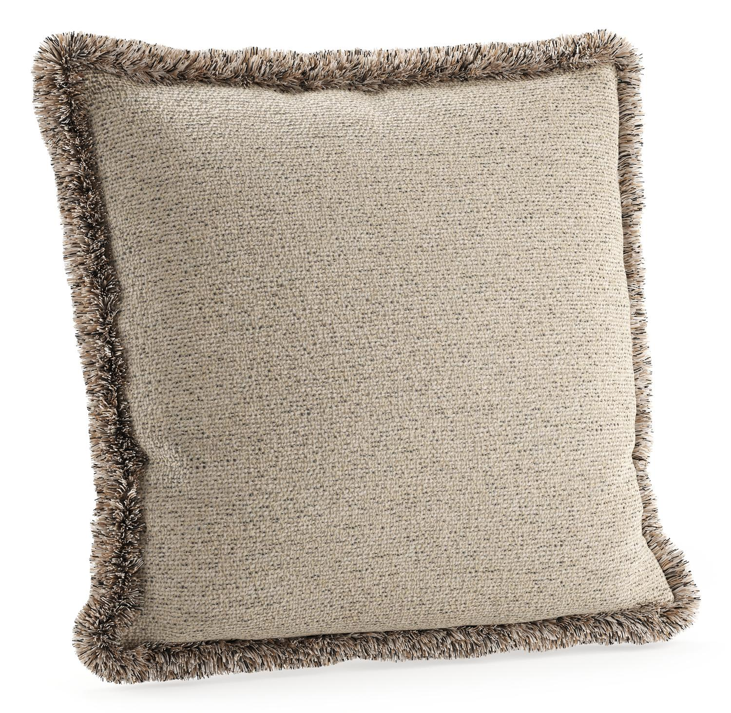 Sierkussen met franjes 45 x 45 cm in all weather cosytica marbella beige
