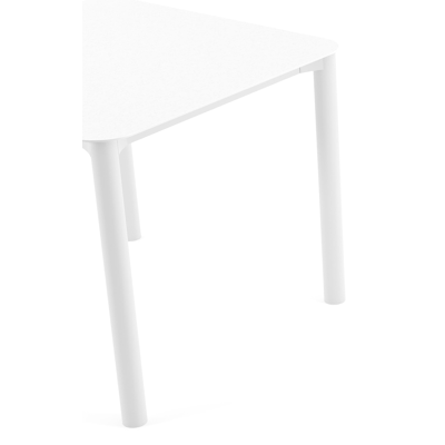 Table de jardin Orso rectangulaire arrondi en aluminium blanc et céramique pleine Arctic White - Lg. 90 x Lrg. 90 x Haut. 74.5 cm