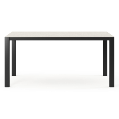 Como tuintafel in zwart aluminium en volkeramiek shilin - L 160 x B 100 x H 75 cm