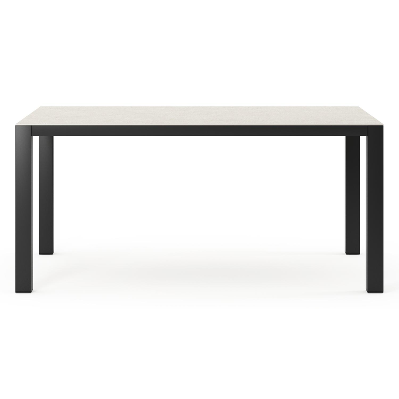 Table de jardin Como en aluminium noir et céramique pleine shilin - Lg 160 x Larg. 100 x H 75 cm