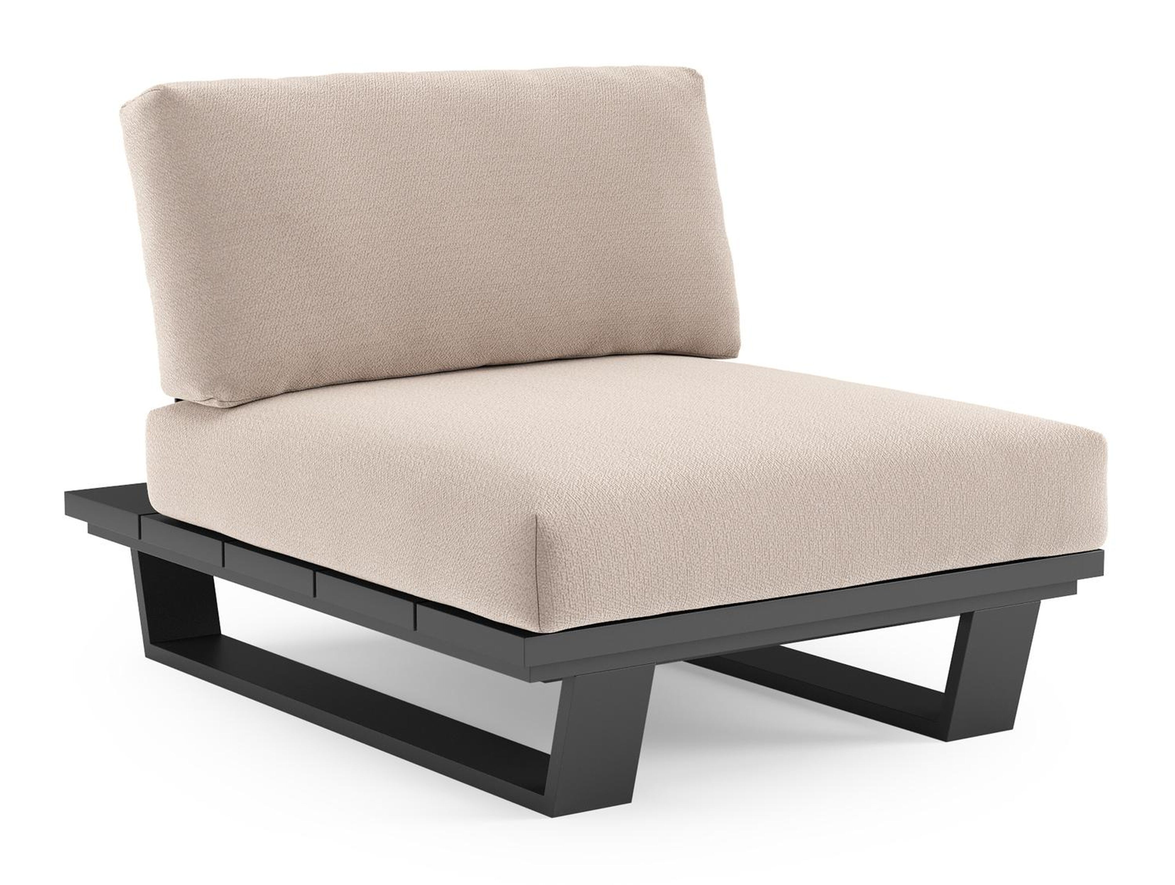 Pagino loungestoel in zwart aluminium met wander pilat all weather sunbrella® luxe kussen