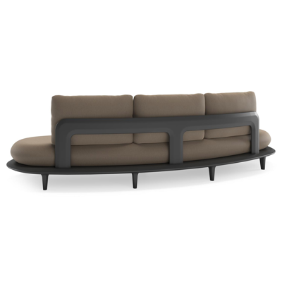 Bomero loungebank in zwart aluminium met natte heather grey all weather sunbrella® luxe kussen