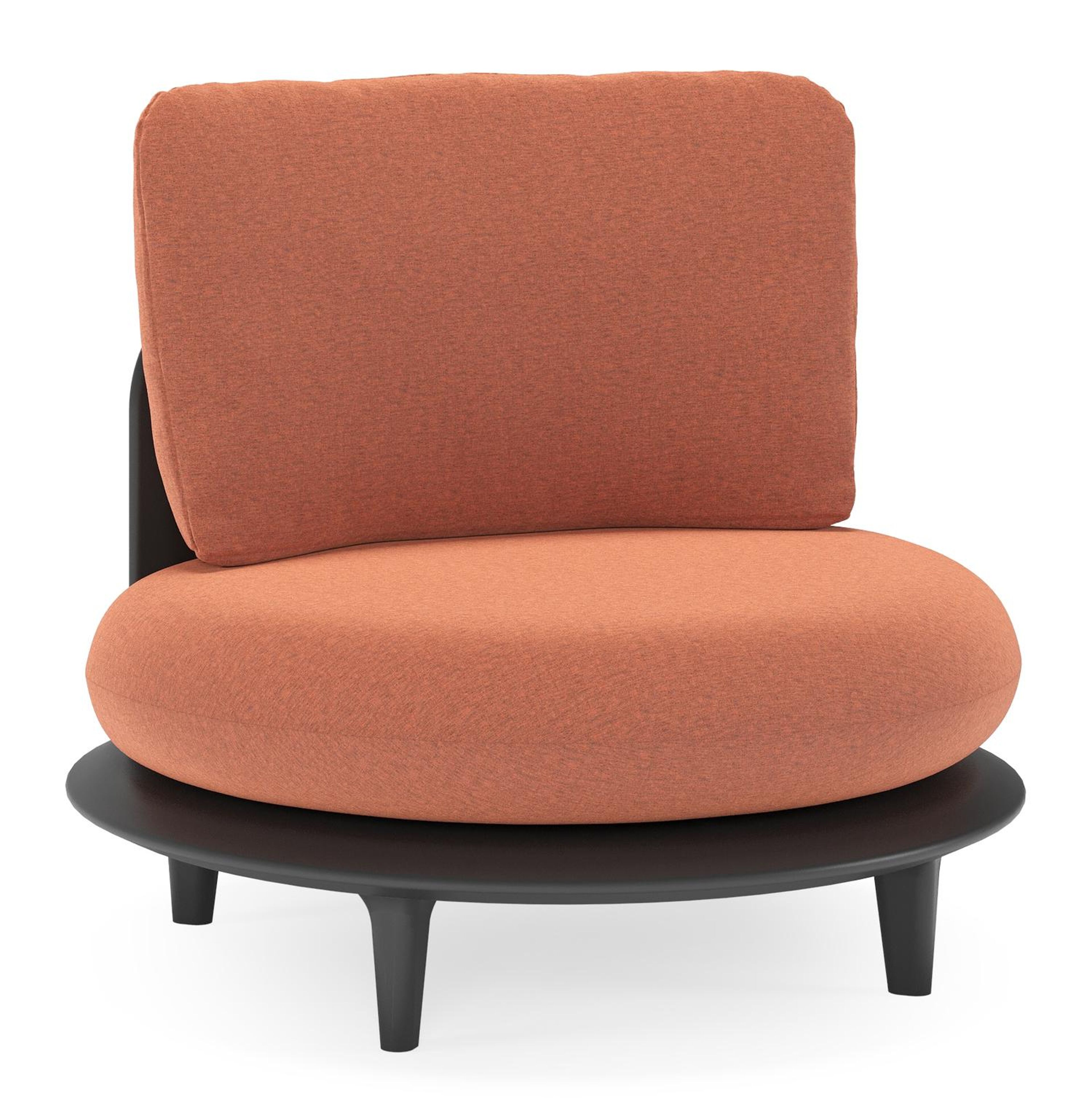 Bomero loungestoel in zwart aluminium met heritage rust all weather sunbrella® luxe kussen