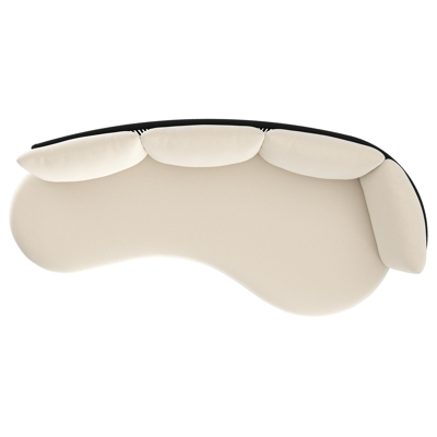 Lomano loungebank in zwart aluminium en zwart verticaal geweven luxe vlakke rope met althea off white all weather cosytica kussen