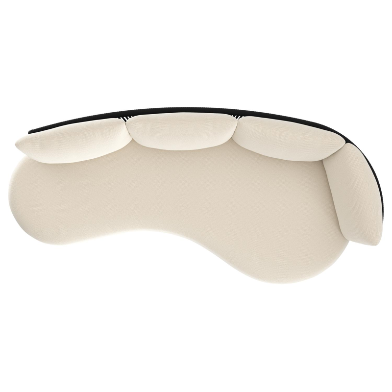 Lomano loungebank in zwart aluminium en zwart verticaal geweven luxe vlakke rope met althea off white all weather cosytica kussen