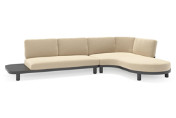 Chaise longue links + 2-zit