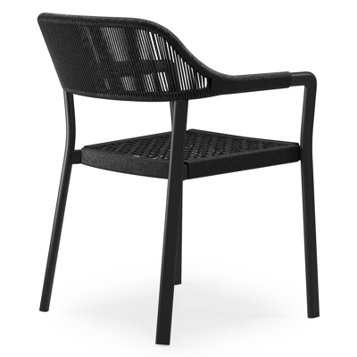 Cesano stapelbare tuinstoel in zwart aluminium en zwart wicker