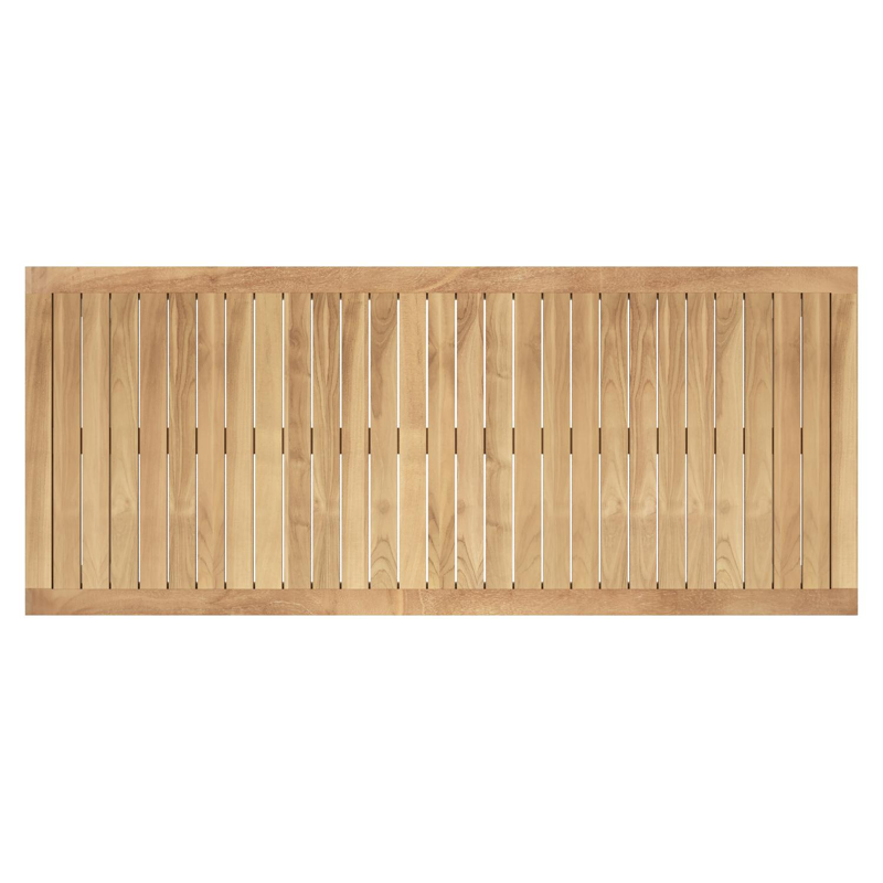 Table de jardin Livo rectangulaire en aluminium beige et teck Naturel - Lg. 220 x Lrg. 92 x Haut. 73.5 cm