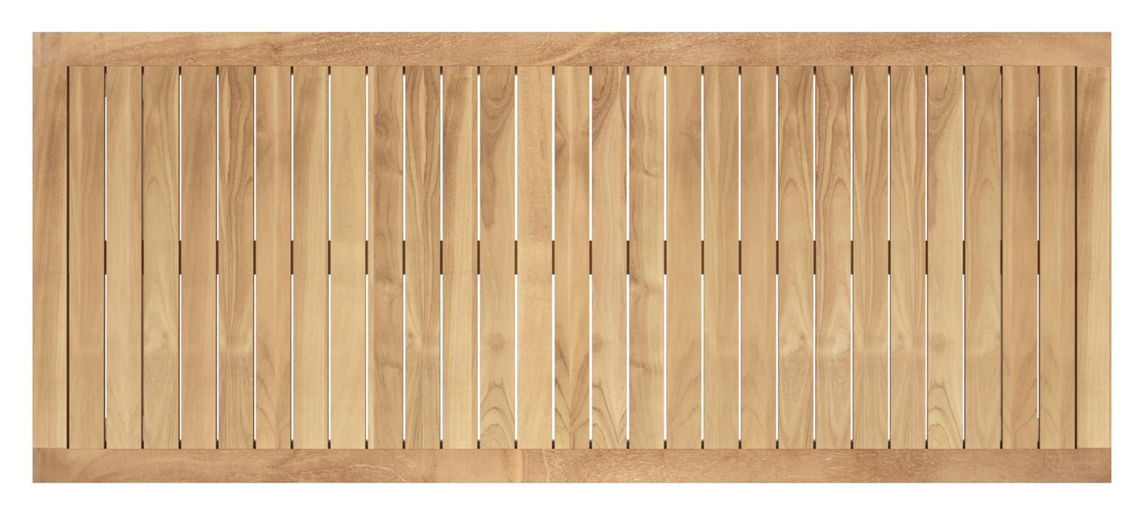 Table de jardin Livo rectangulaire en aluminium beige et teck Naturel - Lg. 220 x Lrg. 92 x Haut. 73.5 cm