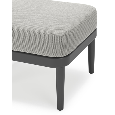 Pouf Orso en aluminium noir et coussins en all weather sunbrella® luxe Lopi Ash