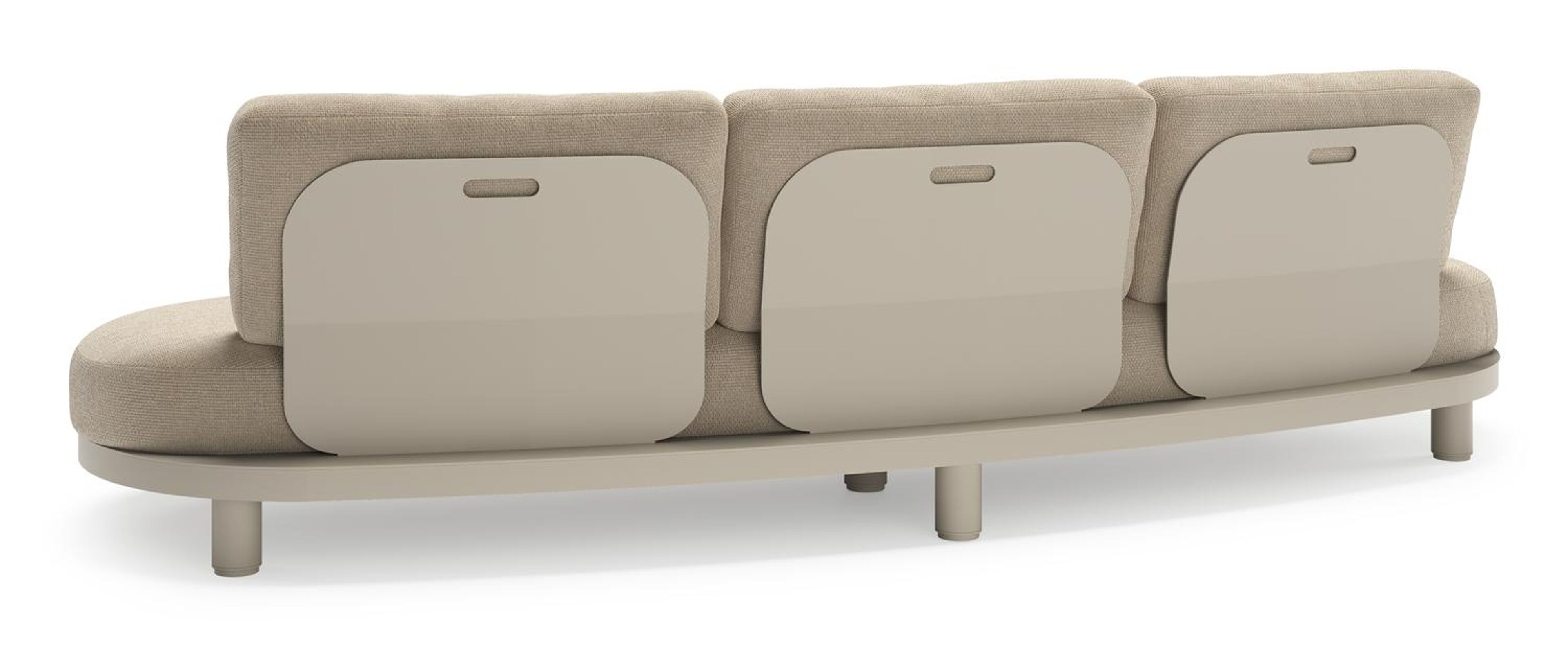 Salon de jardin Donato en aluminium beige et coussins en all weather cosytica Althea Chalk