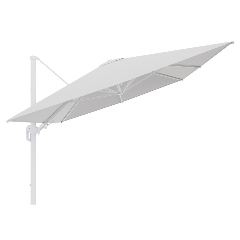 Rufina zweefparasol tiltfunctie in wit aluminium en parasoldoek in All Weather Solica Soul Optik  - L1 400 x L2 300 cm (zonder voet) (zonder voet)