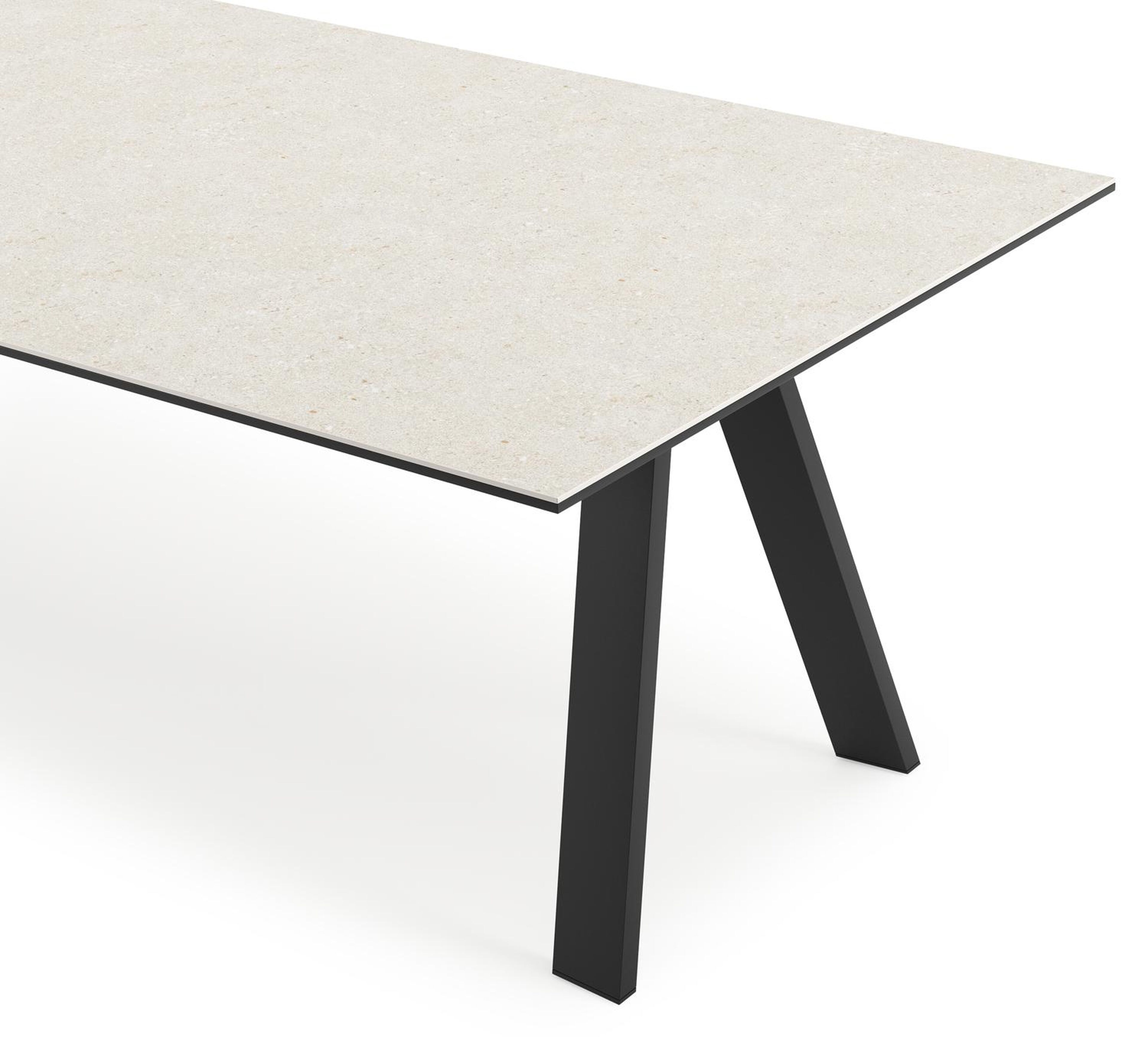 Cesano tuintafel in zwart aluminium en volkeramiek shilin - L 280 x B 110 x H 75 cm