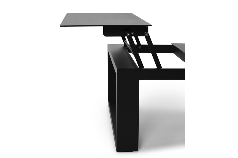 Table basse Verato en aluminium noir - Lg 120 x larg. 80 x H 39,5 cm