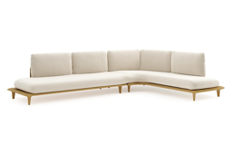 Chaise longue links + 3-zit