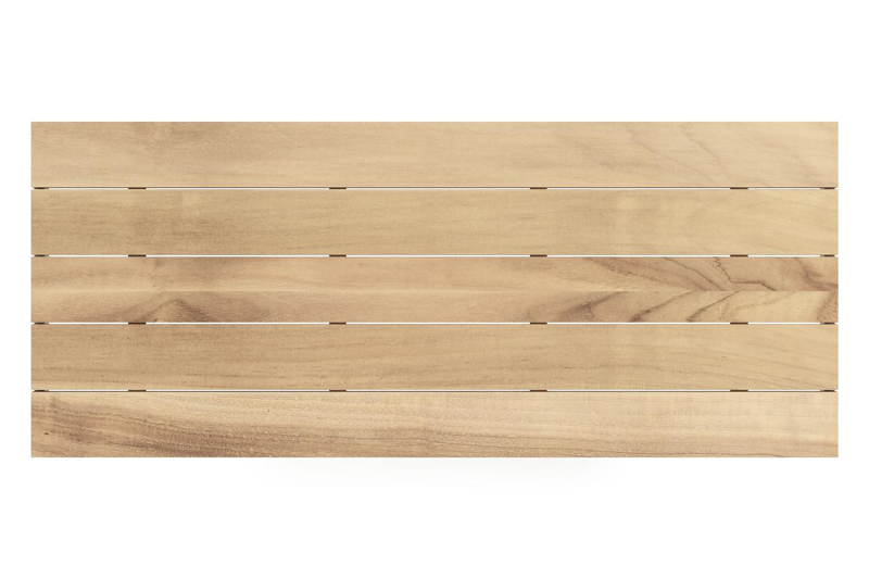 Nano tuintafel rechthoekig in beige aluminium en teak L 240 x B 100 x H 75 cm x H 75 cm