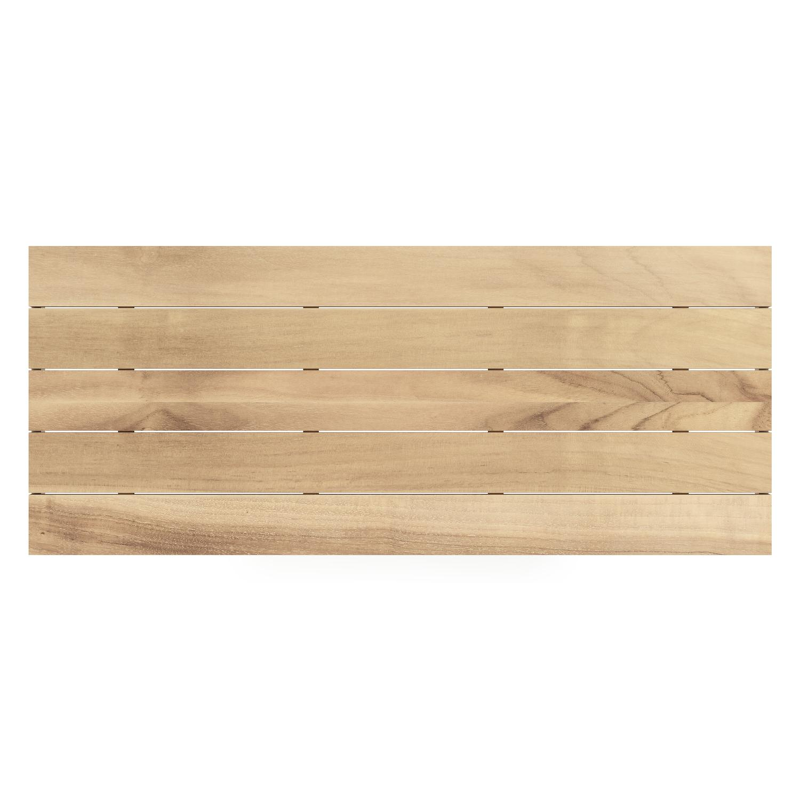 Nano tuintafel rechthoekig in beige aluminium en teak L 240 x B 100 x H 75 cm