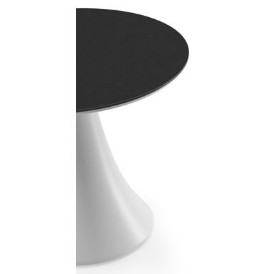 Fano low dining low dining loungetafel rond in wit aluminium en volkeramiek Nero Black - Dia. 65 x H 55 cm