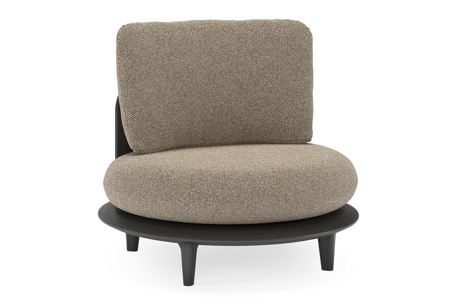 Bomero loungestoel in zwart aluminium met madagascar burch all weather cosytica kussen