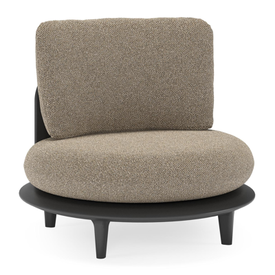 Bomero loungestoel in zwart aluminium met madagascar burch all weather cosytica kussen