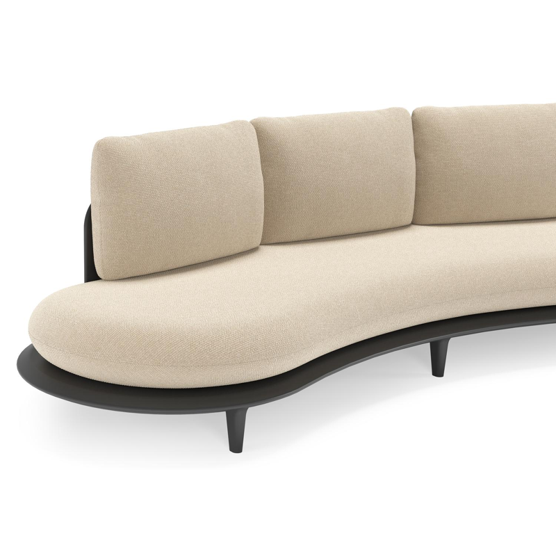 Bomero loungebank in zwart aluminium met althea chalk all weather cosytica kussen