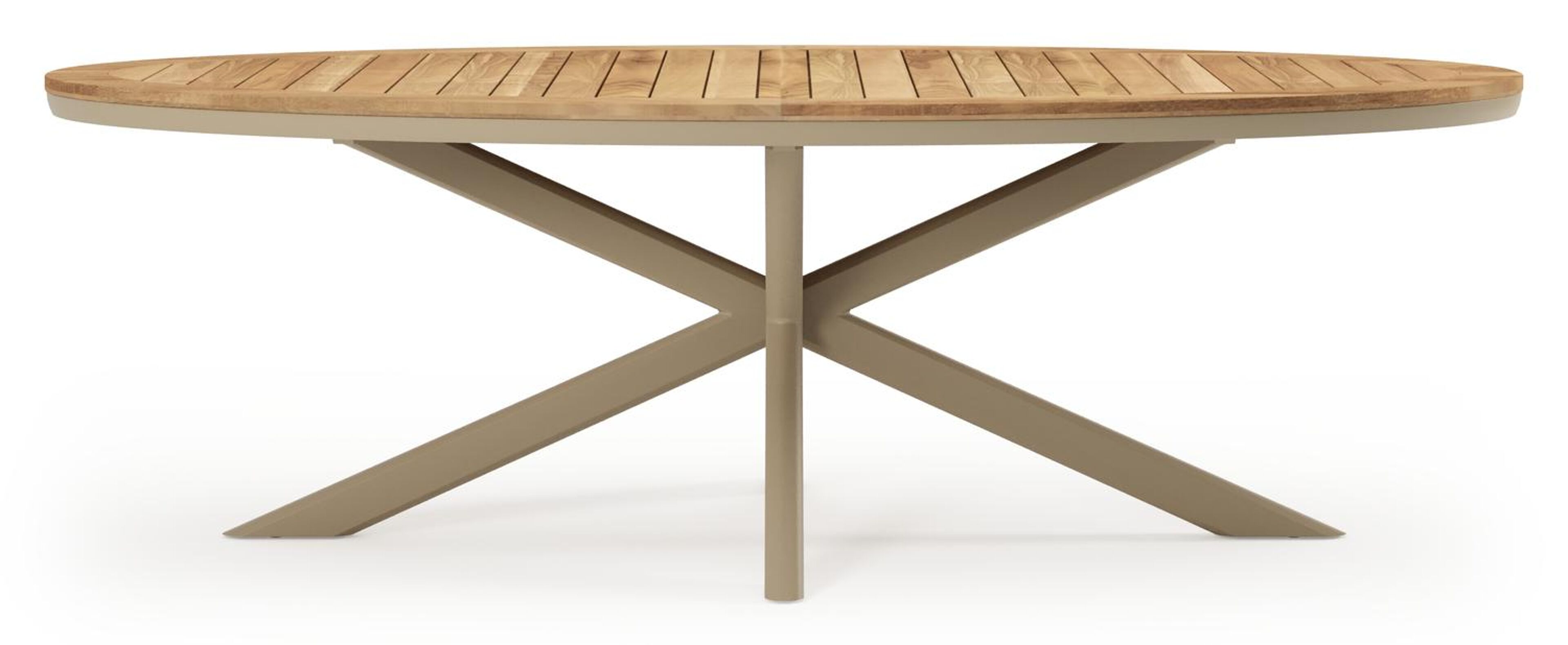 Ensemble de jardin Pamplona en aluminium beige et sintered stone natural finish avec 6 chaises de jardin empilable Amalfi