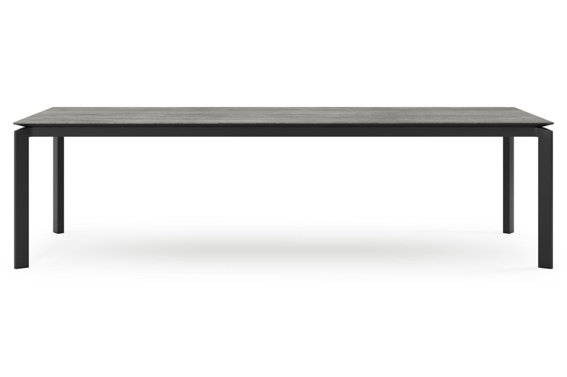 Cirello tuintafel in zwart aluminium en volkeramiek aspen grey - L 280 x B 110 x H 75 cm