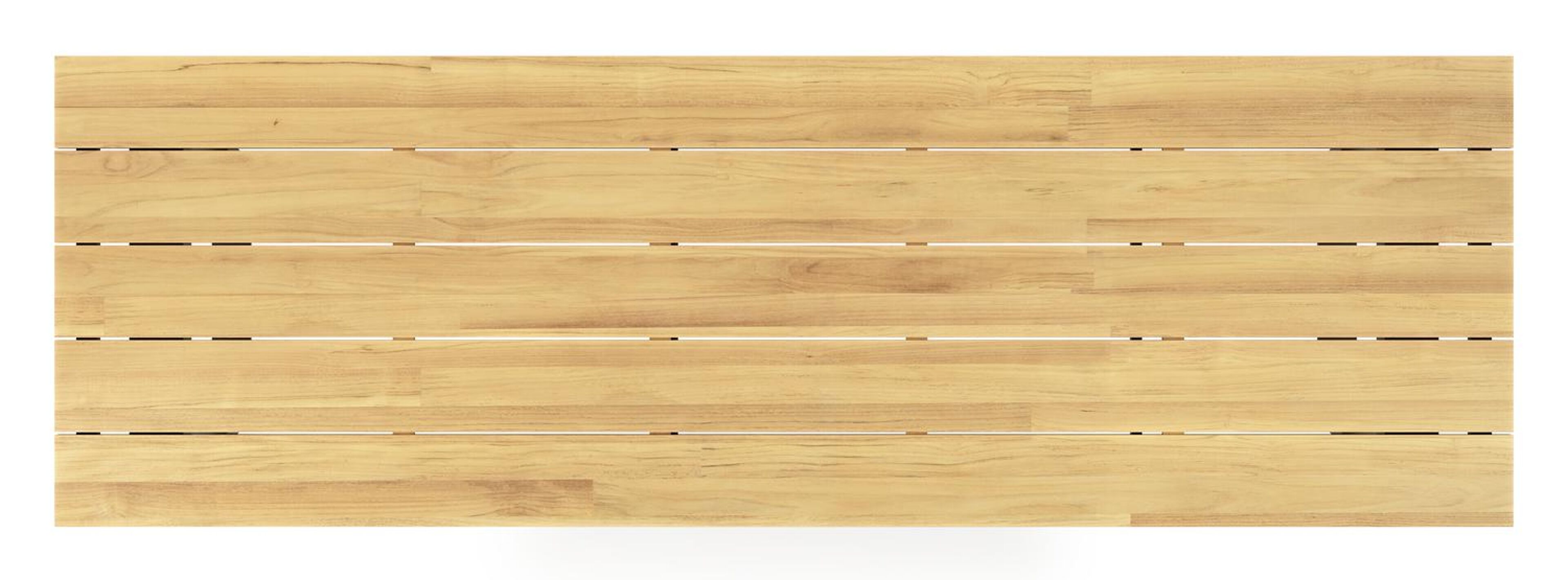 Pagino tuintafel rechthoekig in zwart aluminium en teak - L 340 x B 110 x H 73,5 cm