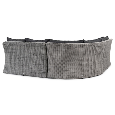 Salon de jardin d'angle Borello en résine tressée gris en gris weather+ softtouch