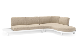 Chaise longue links + 2-zit