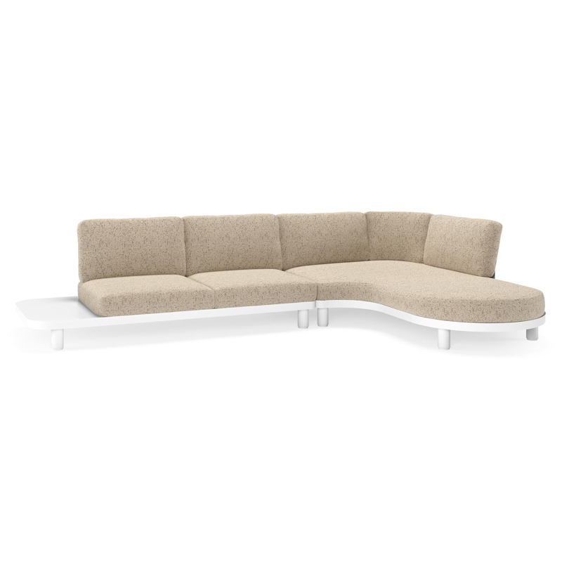 Donato loungehoek in wit aluminium met all weather cosytica Bora Jungle kussen