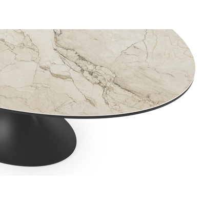 Fano tuintafel ovaal in zwart aluminium en volkeramiek colorado dunes - L 240 x B 135 x H 75 cm