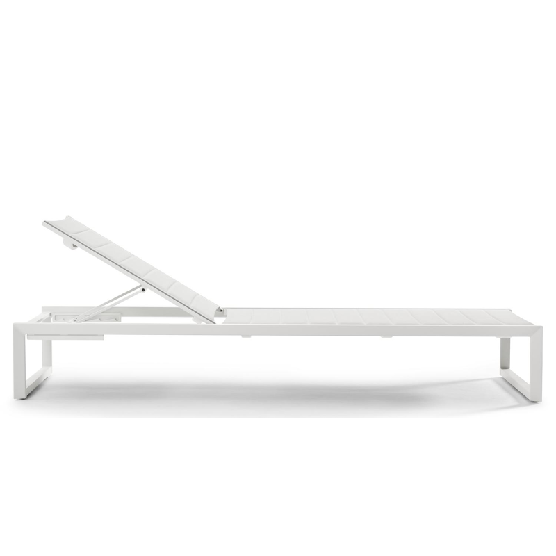 Cirello verstelbaar ligbed in wit aluminium met grijs comfort textilene