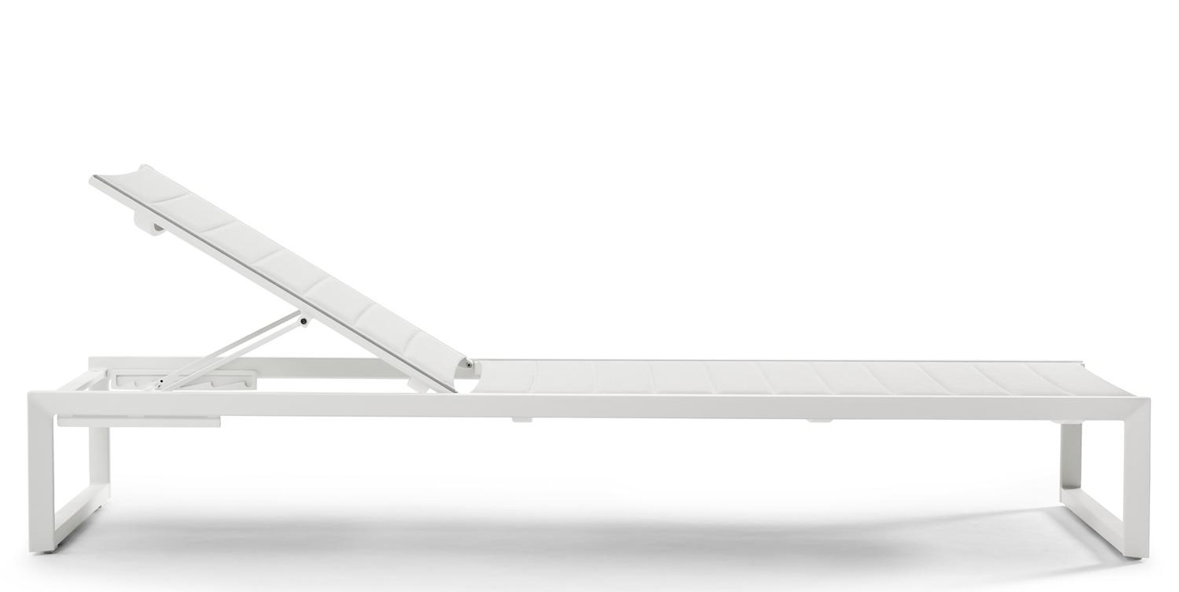 Cirello verstelbaar ligbed in wit aluminium met grijs comfort textilene