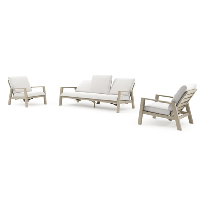 Cirello loungeset in beige aluminium met soul optik all weather solica kussen