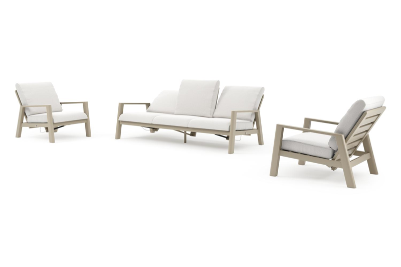 Cirello loungeset in beige aluminium met soul optik all weather solica kussen