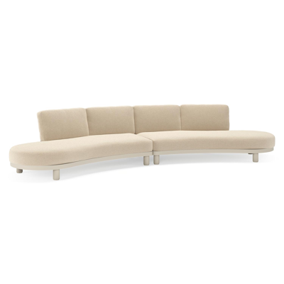 Donato loungebank in beige aluminium met all weather cosytica Althea Chalk kussen