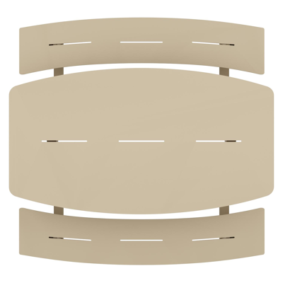 Alora picknicktafel rond in beige aluminium - L 200 x B 214 x H 74 cm