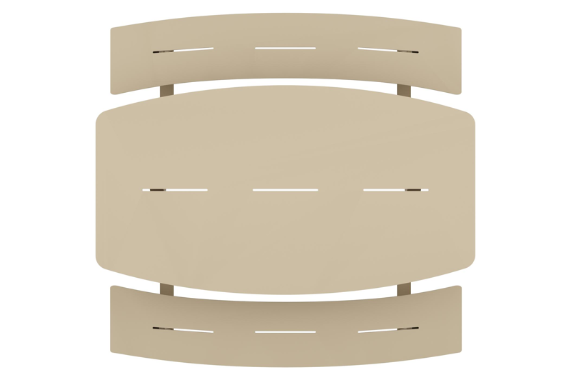 Alora picknicktafel rond in beige aluminium - L 200 x B 214 x H 74 cm