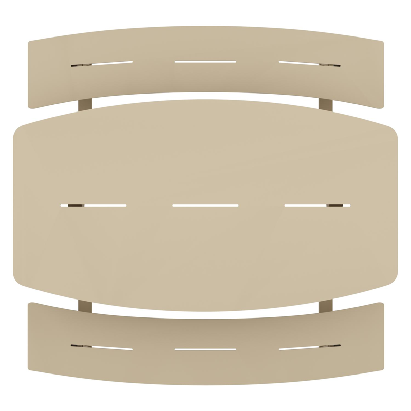 Alora picknicktafel rond in beige aluminium - L 200 x B 214 x H 74 cm