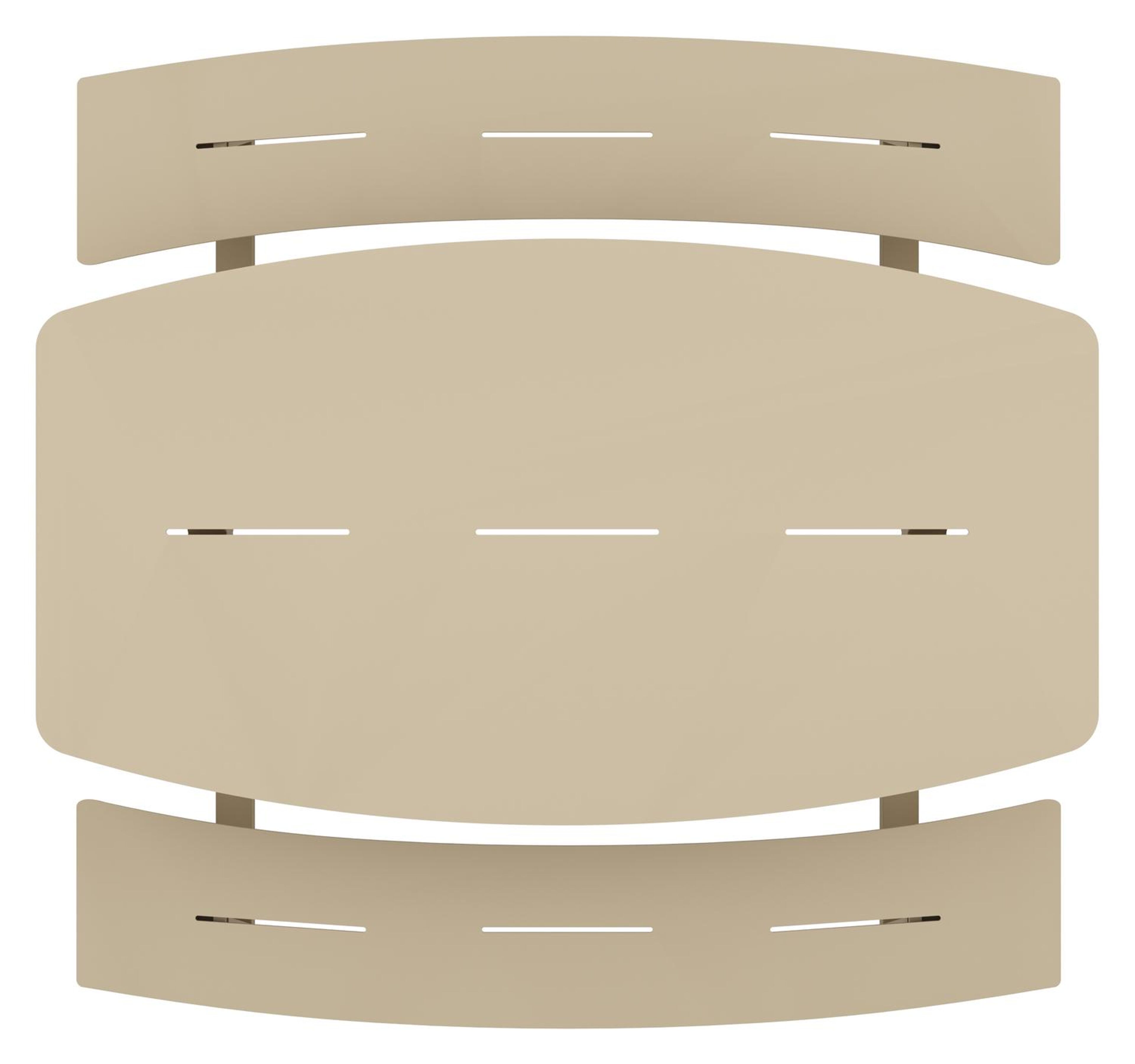 Table de pique-nique ronde Alora en aluminium beige - Lg. 200 x Lrg. 214 x Haut. 74 cm