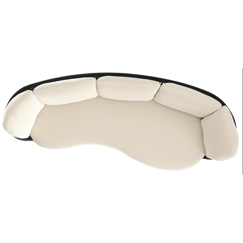 Lupino loungebank in zwart aluminium en zwart verticaal geweven luxe vlakke brede rope met althea off white all weather cosytica kussen