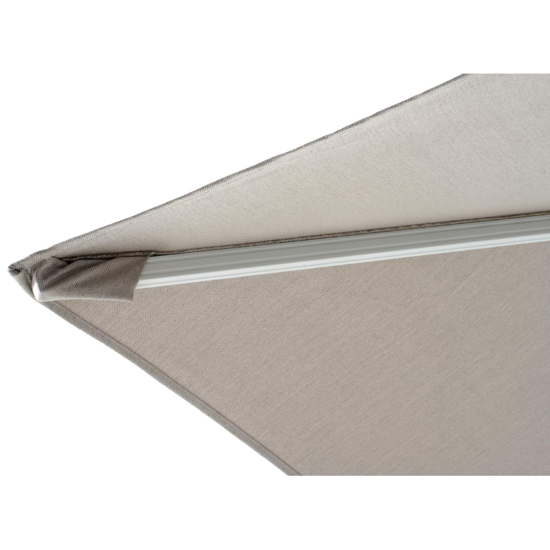 Avola zweefparasol met tiltfunctie in wit aluminium met natte graumel chalk all weather sunbrella® premium parasoldoek - L1 300 x L2 300 cm (zonder voet)