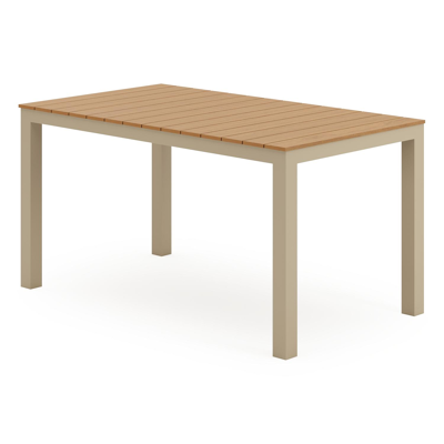 Toma tuintafel in beige aluminium en polywood - L 140 x B 80 x H 72.5 cm